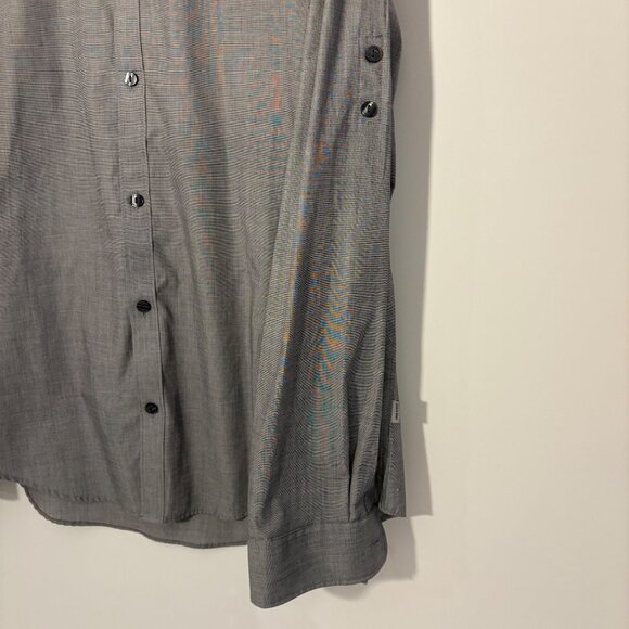 Calvin Klein Mens Size Medium Grey Long-Sleeve Button-Up Dress Shirt - Picture 3 of 7